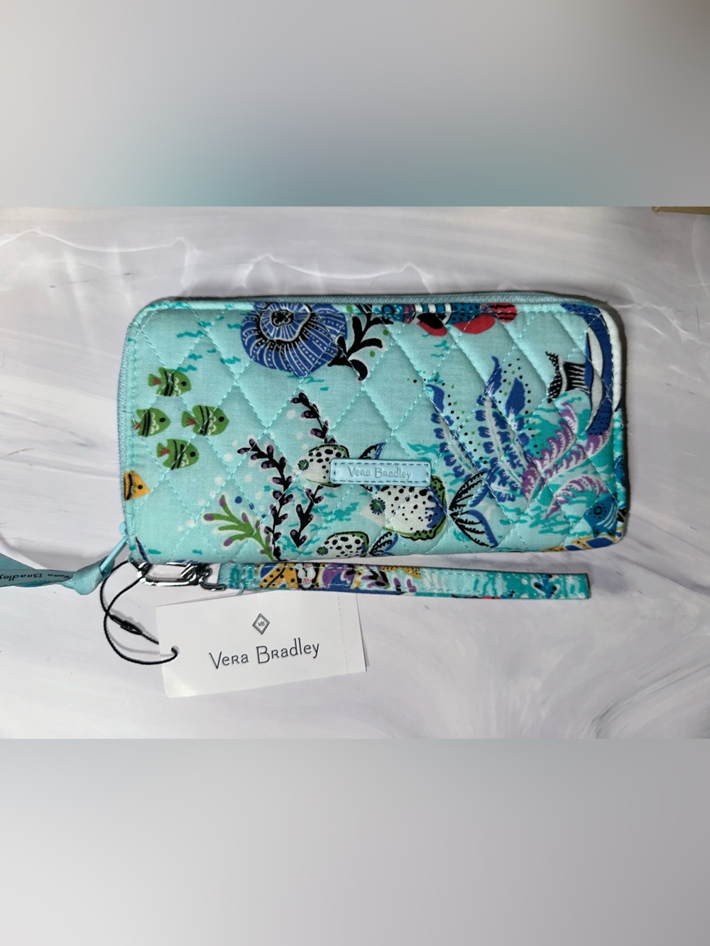 Vera Bradley RFID Accordion Wallet Wristlet Antilles Treasure New